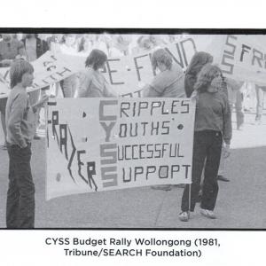 A photo from the CYSS rally in 1981 in Wollongong 